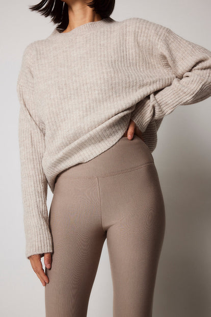 Everyday Winter High Waisted Leggings Curvy - Stone