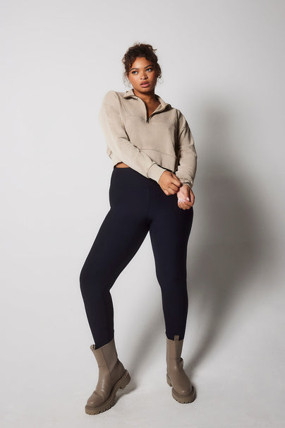 Everyday Winter High Waisted Leggings Curvy - Vintage Navy