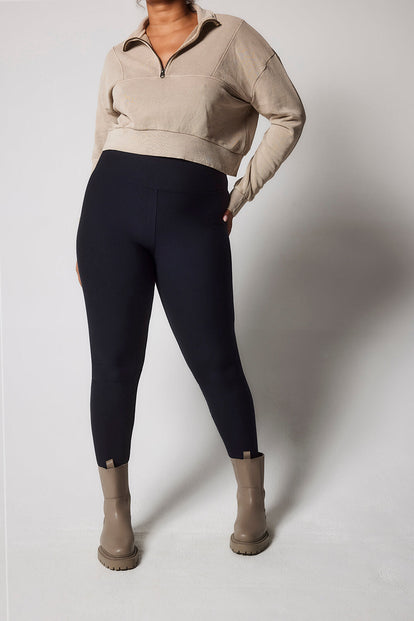 Everyday Winter High Waisted Leggings Curvy - Vintage Navy