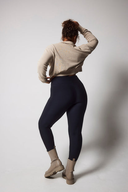 Everyday Winter High Waisted Leggings Curvy - Vintage Navy