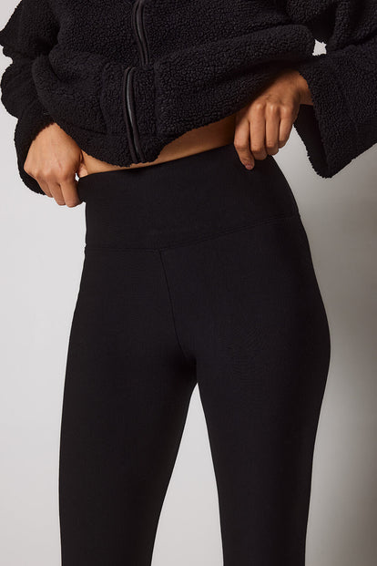 Everyday Winter High Waisted Leggings - Black