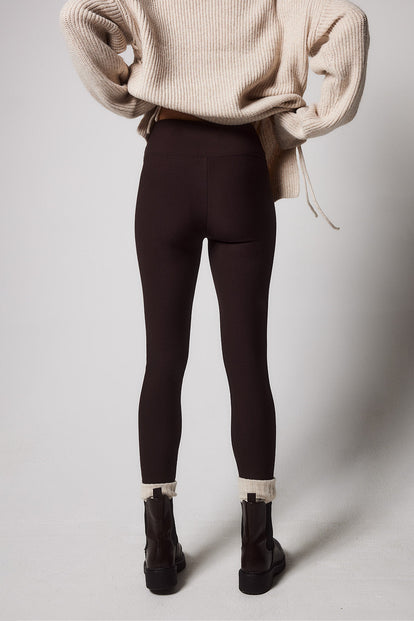 Everyday Winter High Waisted Leggings - Espresso Brown