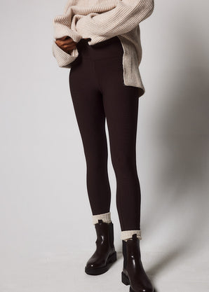 Everyday Winter High Waisted Leggings - Espresso Brown