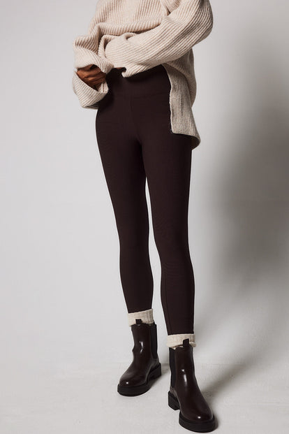 Everyday Winter High Waisted Leggings - Espresso Brown