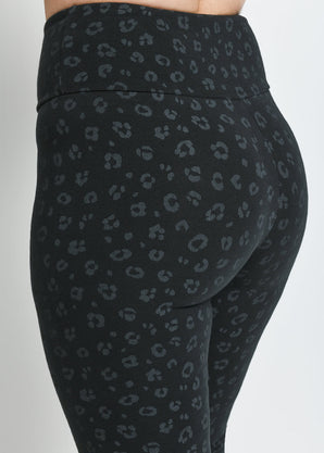 Everyday High Waisted Leggings - Black Animal Print