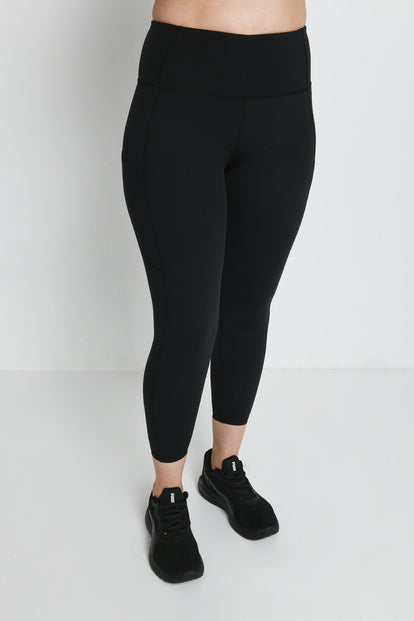 Energise  7/8 High Waisted Gym Leggings - Midnight Black