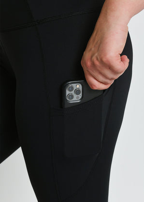 Energise  7/8 High Waisted Gym Leggings - Midnight Black