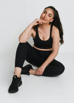 Energise  7/8 High Waisted Gym Leggings - Midnight Black