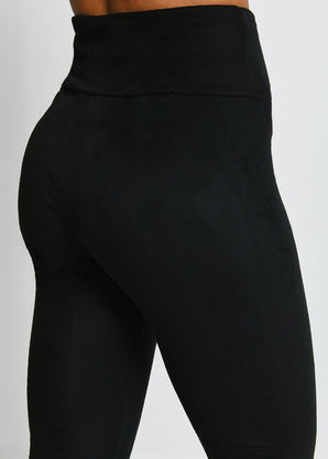 Leggings In Wildlederoptik - Black