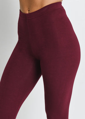 Everyday Cropped Leggings - Burgundy