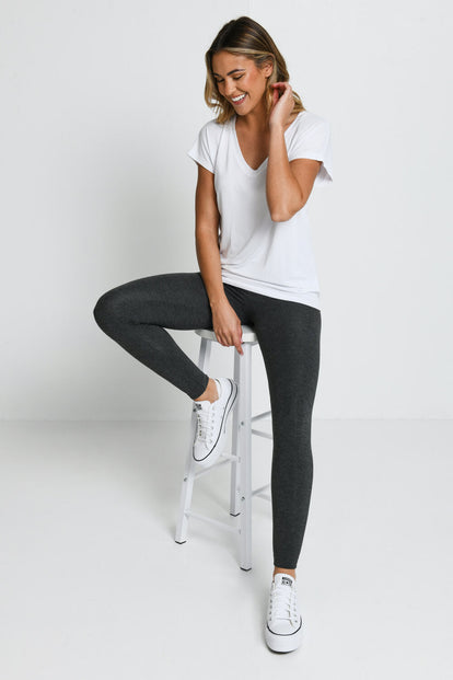 Everyday High Waisted Leggins Lightweight - Dark Grey Marl