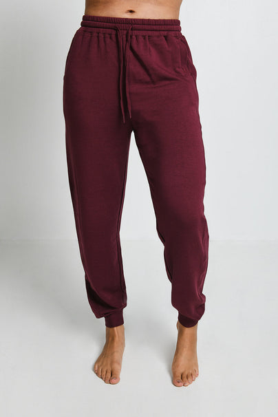 Luxus Lounge Jogginghose - Dark Cherry