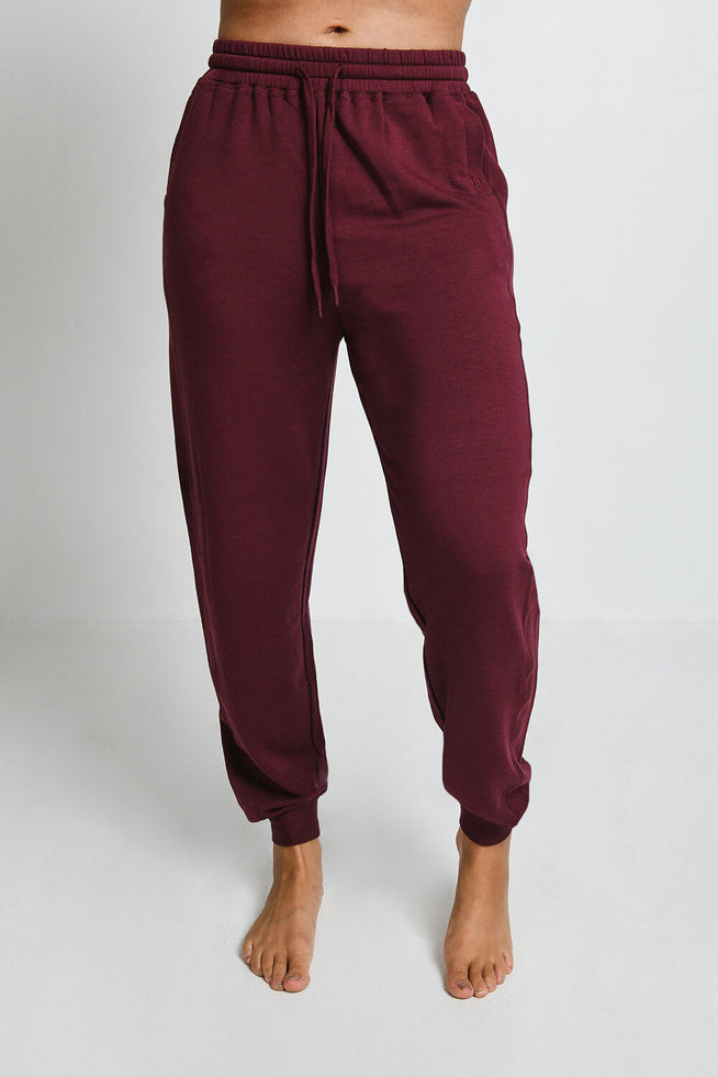 Luxus Lounge Jogginghose - Dark Cherry