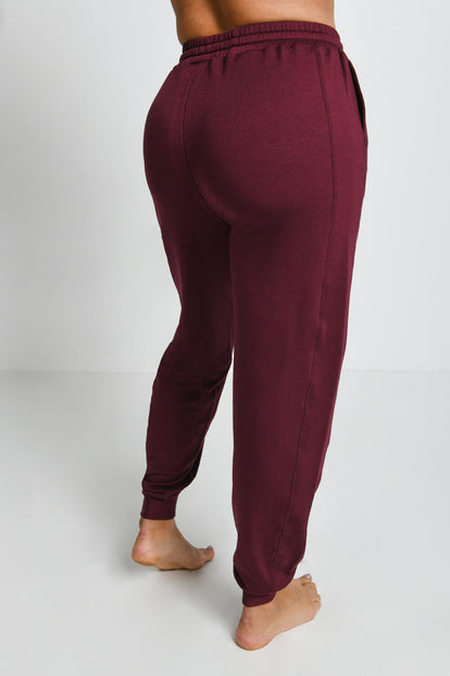 Luxus Lounge Jogginghose - Dark Cherry