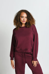 Luxus Lounge Sweatshirt - Dark Cherry