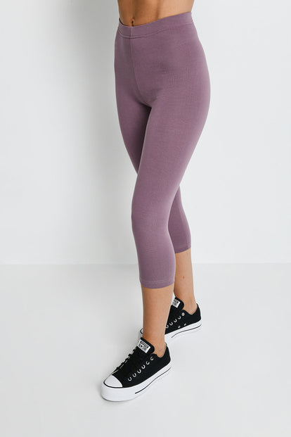 Alltägliche Cropped Leggings - Elderberry-Lila