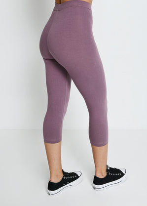 Alltägliche Cropped Leggings - Elderberry-Lila