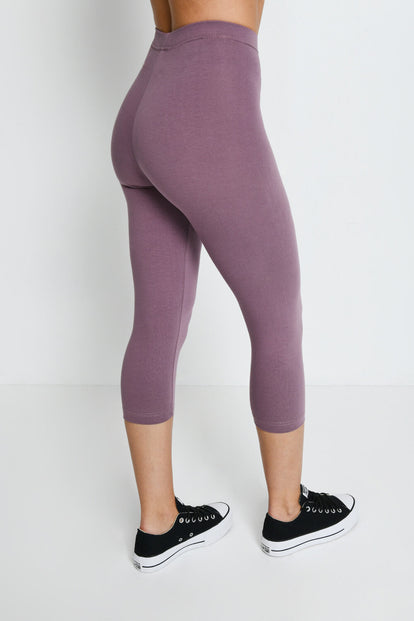 Alltägliche Cropped Leggings - Elderberry-Lila