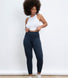 Alltägliche High-Waisted Leggings - Infinity-Blau-Melange