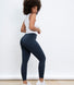 Alltägliche High-Waisted Leggings - Infinity-Blau-Melange