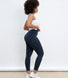 Alltägliche High-Waisted Leggings - Infinity-Blau-Melange