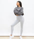 Alltägliche High-Waisted Leggings - Hellgrau-Melange