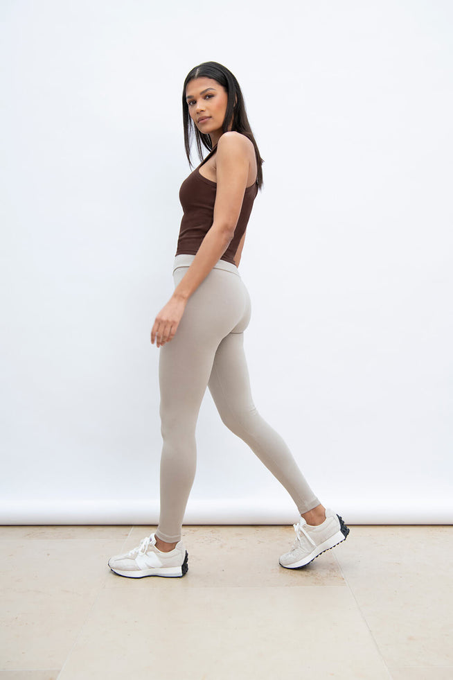 Everyday High Waisted Leggings - Oatmeal Beige