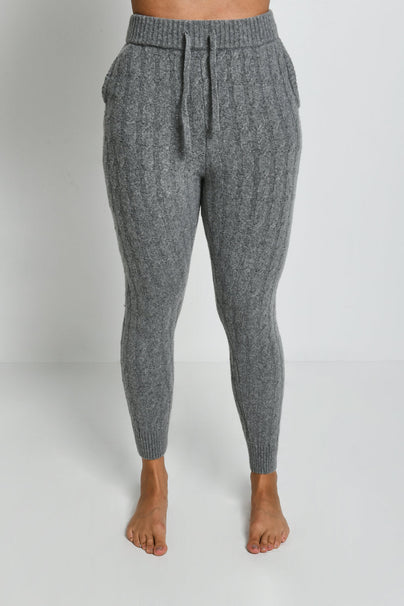 Jogginghose Mit Zopfstrickmuster - Grey