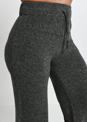Lounge Strickhose Mit Weitem Bein - Graue