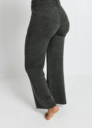 Lounge Strickhose Mit Weitem Bein - Graue