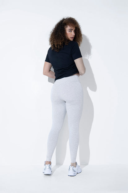 Everyday High Waisted Leggins Lightweight - Light Grey Marl