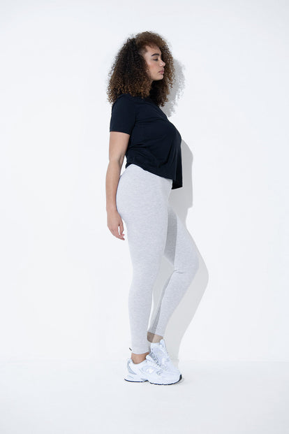 Everyday High Waisted Leggins Lightweight - Light Grey Marl