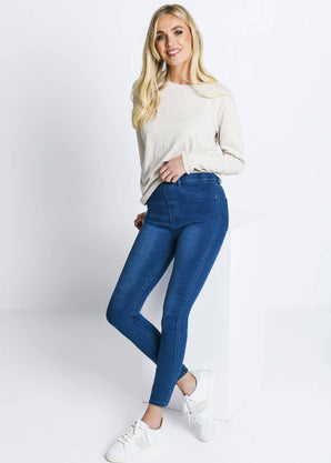 7/8 Jeggings - Mid Blue