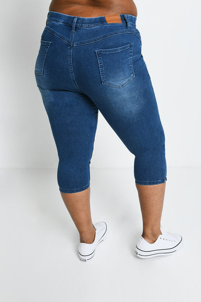 Cropped Jeggings Curvy - Mid Blue