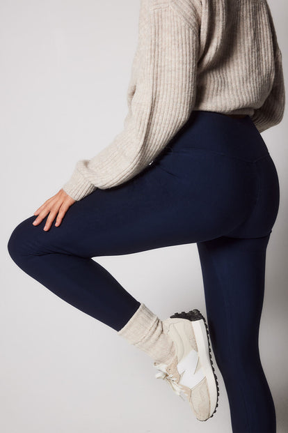 Everyday Winter High Waisted Leggings - Navy