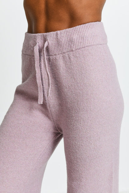 Lounge Strickhose Mit Weitem Bein - Pink