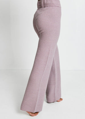 Lounge Strickhose Mit Weitem Bein - Pink