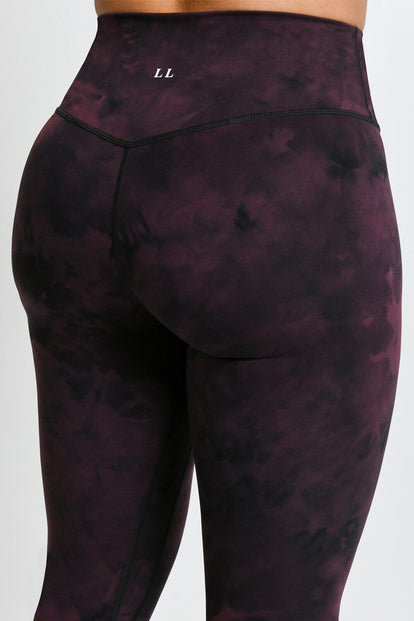 Revitalise 7/8 High Waisted Leggings - Dark Cherry Tie Dye