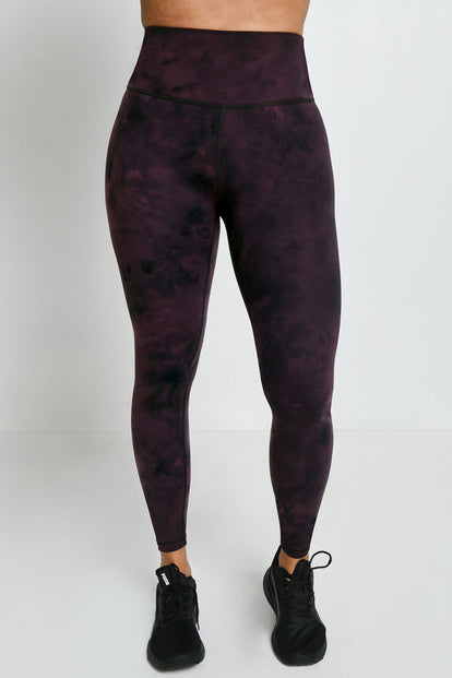 Revitalise High Waisted Leggings - Dark Cherry Tie Dye