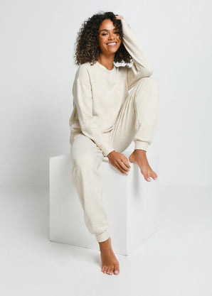 Luxus Lounge Jogginghose - Vanilla Marl