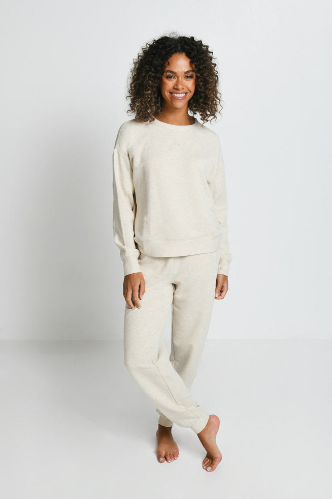 Luxus Lounge Sweatshirt - Vanilla Marl