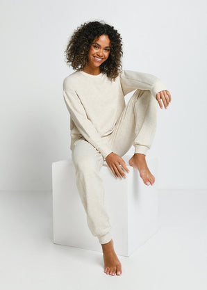 Luxus Lounge Sweatshirt - Vanilla Marl