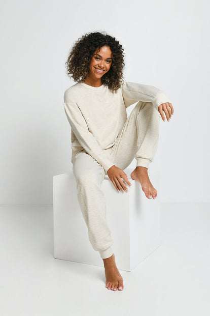 Luxus Lounge Sweatshirt - Vanilla Marl