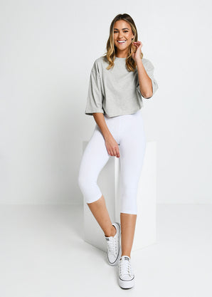 Everyday Cropped Leggings - White