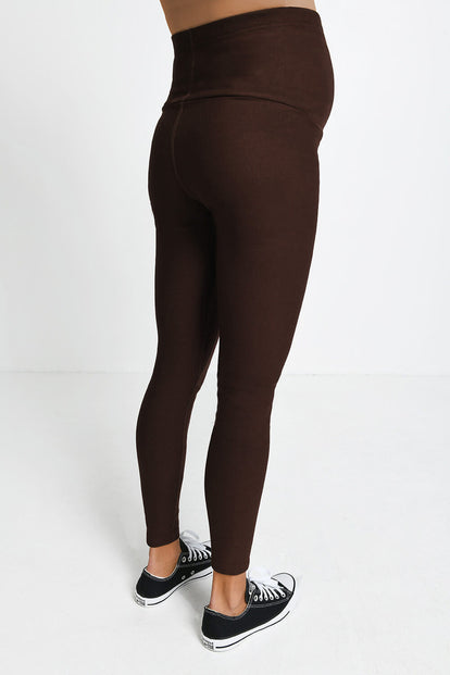 Everyday Umstandsleggings Winter High Waisted Leggings - Espresso Brown