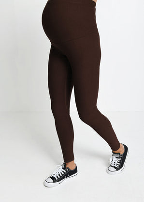 Everyday Umstandsleggings Winter High Waisted Leggings - Espresso Brown